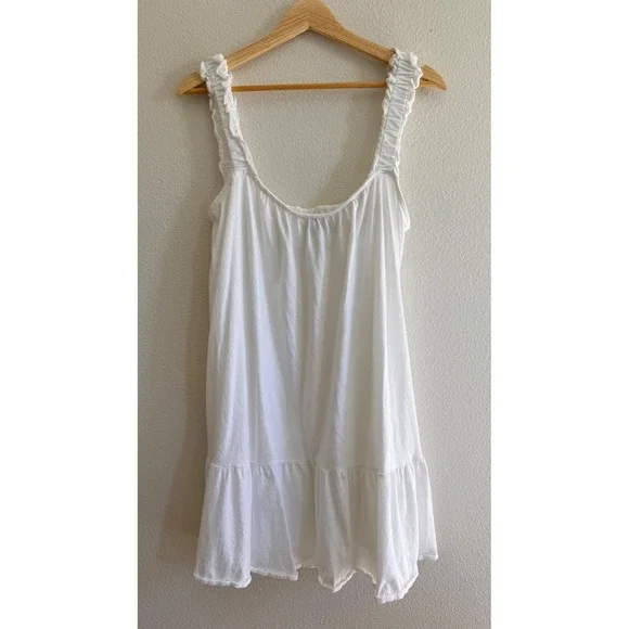 J.Crew Re-Imagine White Cotton Ruffle Strap Tiered Mini Dress Small - Picture 12 of 12